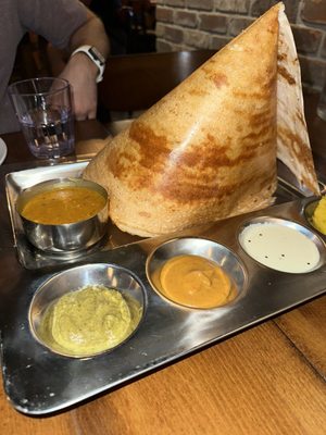 Amma's South Indian Cuisine signature dishes Masala DosaAmma's Special ThaliMedu Vada